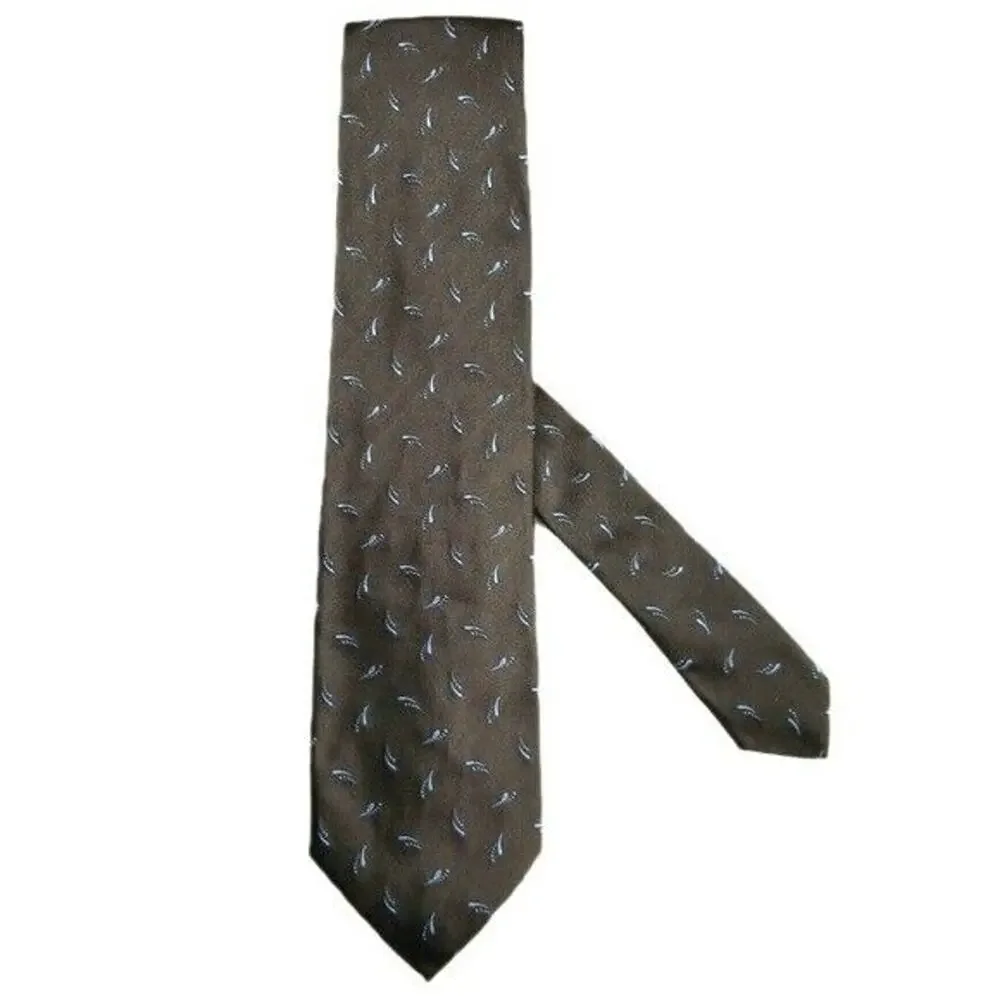 Barneys New York Holliday & Brown Luxury Chocolate Brown England Woven Silk Tie